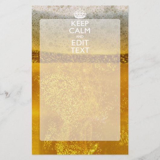 Hou kalm en Jouw tekst voor wat geweldige bier Briefpapier (Voorkant)