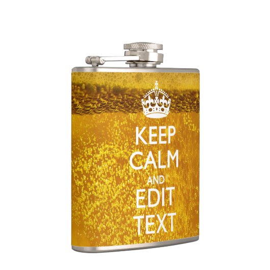 Hou kalm en Jouw tekst voor wat geweldige bier Heupfles (Rechts)