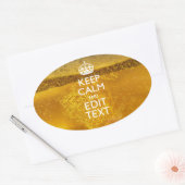 Hou kalm en Jouw tekst voor wat geweldige bier Ovale Sticker (Envelop)