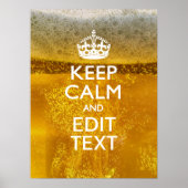 Hou kalm en Jouw tekst voor wat geweldige bier Poster (Voorkant)