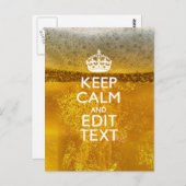 Hou kalm en Jouw tekst voor wat koude bier Briefkaart (Voorkant / Achterkant)