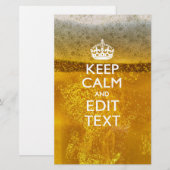 Hou kalm en Jouw tekst voor wat koude bier Briefpapier (Voorkant / Achterkant)