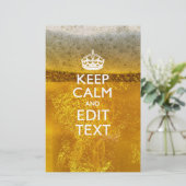 Hou kalm en Jouw tekst voor wat koude bier Briefpapier (Staand voorkant)