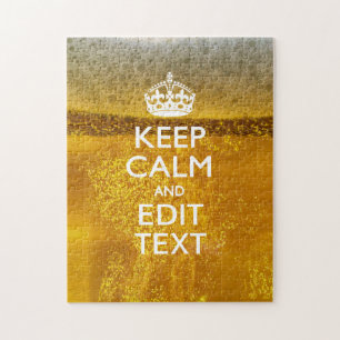 Hou kalm en Jouw tekst voor wat koude bier Legpuzzel