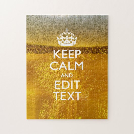 Hou kalm en Jouw tekst voor wat koude bier Legpuzzel (Verticaal)