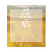 Hou kalm en Jouw tekst voor wat koude bier Notitieblok (Voorkant)