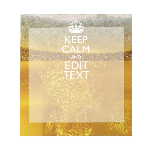 Hou kalm en Jouw tekst voor wat koude bier Notitieblok (Voorkant)