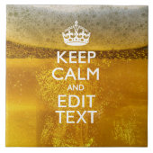 Hou kalm en Jouw tekst voor wat koude bier Tegeltje (Voorkant)