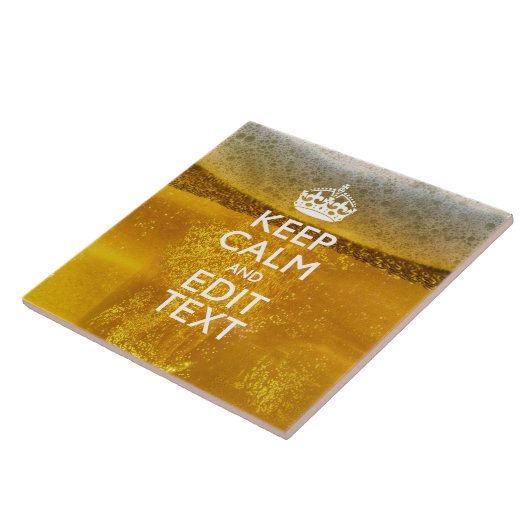 Hou kalm en Jouw tekst voor wat koude bier Tegeltje (Zijkant)