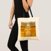 Hou kalm en Jouw tekst voor wat koude bier Tote Bag (Voorkant (product))