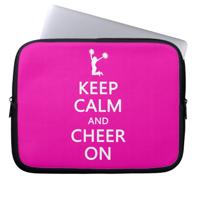 Hou kalm en kaf aan, Cheerleader Pink Laptop Sleeve (Voorkant)