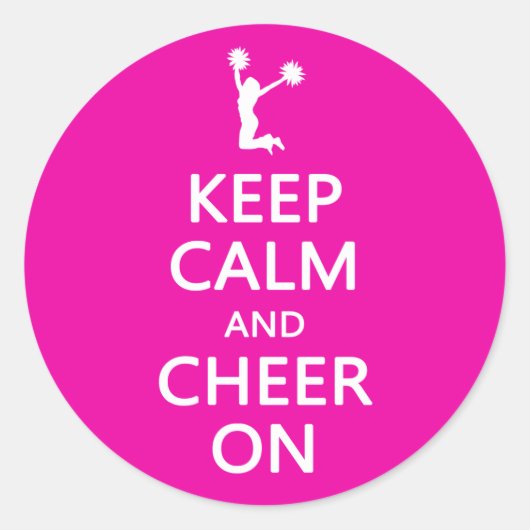 Hou kalm en kaf aan, Cheerleader Pink Ronde Sticker (Voorkant)