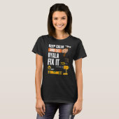 Hou kalm en laat Ayala het handyman Constructi opl T-shirt (Voorkant volledig)