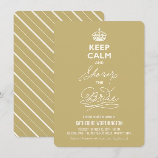 Hou kalm en laat de bride Funny Vrijgezellenfeest  Kaart (Voorkant / Achterkant)