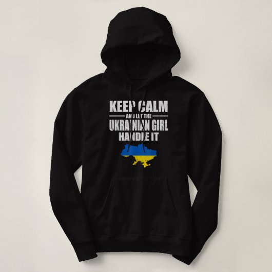Hou kalm en laat het Oekraïense meisje het Oekraïn Hoodie (Design voorkant)