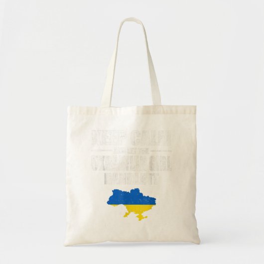 Hou kalm en laat het Oekraïense meisje het Oekraïn Tote Bag (Voorkant)
