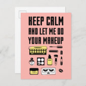 Hou kalm en laat me je make-up doen briefkaart (Voorkant / Achterkant)