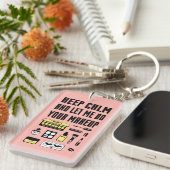 Hou kalm en laat me je make-up doen sleutelhanger (Voorkant Rechts)