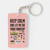 Hou kalm en laat me je make-up doen sleutelhanger (achterkant)