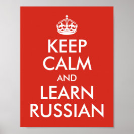 Hou kalm en leer Russisch Poster