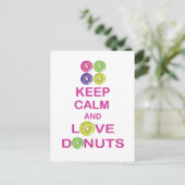 Hou kalm en liefdesdonuts unieke donutjes van de d briefkaart (Staand voorkant)