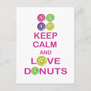 Hou kalm en liefdesdonuts unieke donutjes van de d briefkaart