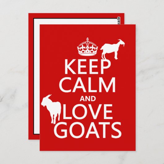 Hou kalm en liefdesgeiten briefkaart (Voorkant / Achterkant)
