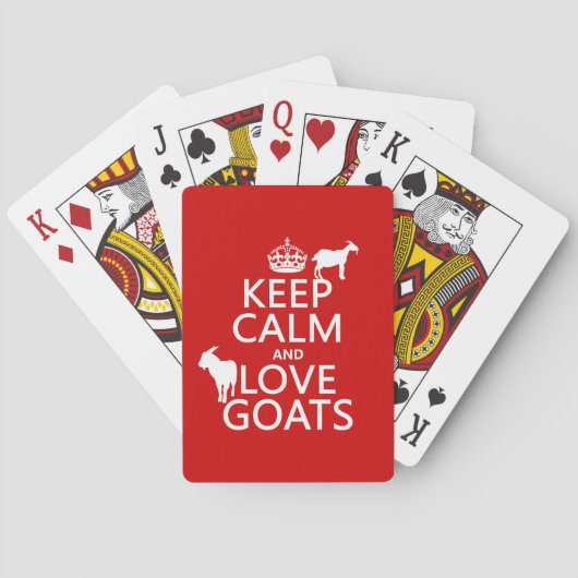 Hou kalm en liefdesgeiten pokerkaarten (Achterkant)