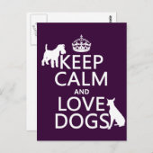 Hou kalm en liefdeshonden - alle kleuren briefkaart (Voorkant / Achterkant)
