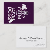 Hou kalm en liefdeshonden - alle kleuren visitekaartje (Voorkant / Achterkant)