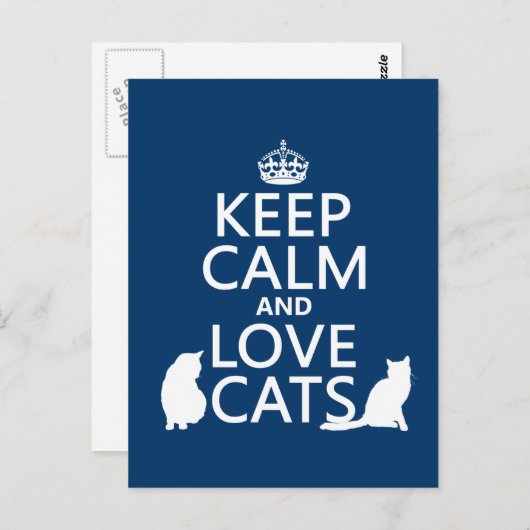 Hou kalm- en liefdeskatten briefkaart (Voorkant / Achterkant)