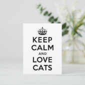 Hou kalm- en liefdeskatten briefkaart (Staand voorkant)