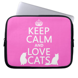 Hou kalm- en liefdeskatten laptop sleeve