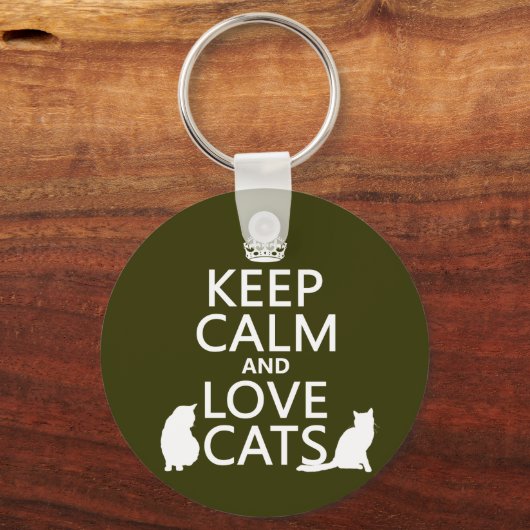 Hou kalm- en liefdeskatten sleutelhanger (Voorkant)
