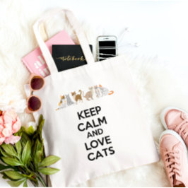 Hou kalm- en liefdeskatten tote bag