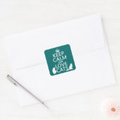 Hou kalm- en liefdeskatten vierkante sticker (Envelop)