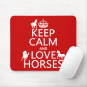 Hou kalm- en liefdespaarden - alle kleuren muismat (Met muis)