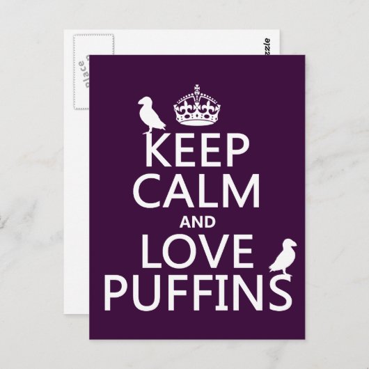 Hou kalm- en liefdespoffins (om het even welke ach briefkaart (Voorkant / Achterkant)