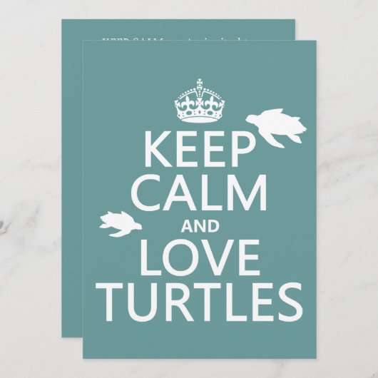Hou kalm- en liefdesschildpadden kaart (Voorkant / Achterkant)
