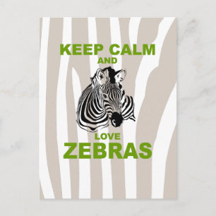 Hou kalm- en liefdeszebras unieke flauwdruk briefkaart