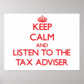 Hou kalm en luister naar de belastingadviseur poster (Voorkant)