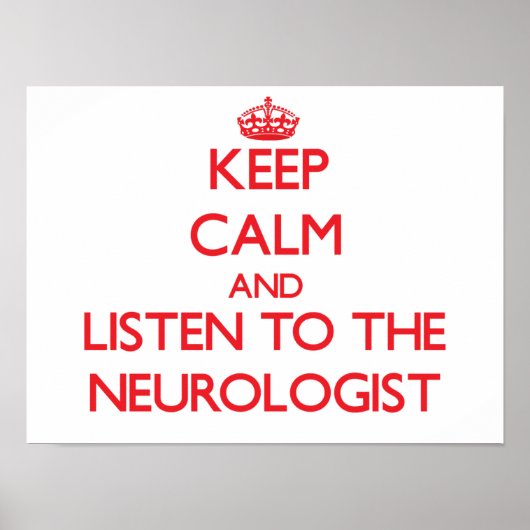 Hou kalm en luister naar de neuroloog poster (Voorkant)