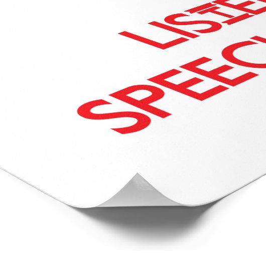 Hou kalm en luister naar de spraakpatholoog poster (Hoek)