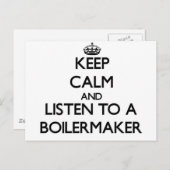 Hou kalm en luister naar een boilermaker briefkaart (Voorkant / Achterkant)