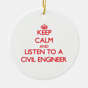 Hou kalm en luister naar een civiel ingenieur keramisch ornament