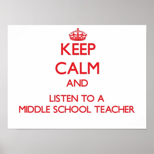 Hou kalm en luister naar een leraar aan de middelb poster (Voorkant)