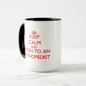 Hou kalm en luister naar een orthopedist mok (Voorkant links)