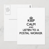 Hou kalm en luister naar een postmedewerker briefkaart (Voorkant / Achterkant)