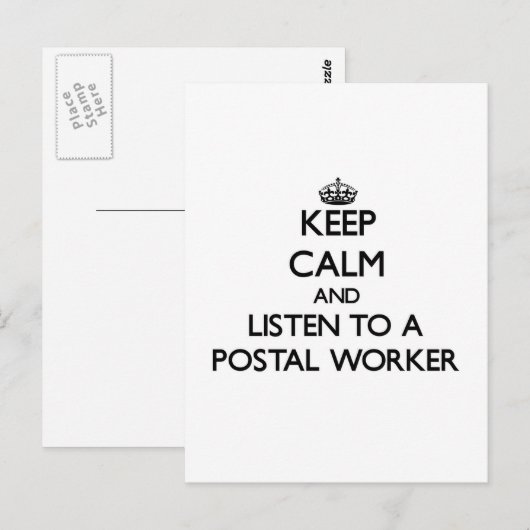 Hou kalm en luister naar een postmedewerker briefkaart (Voorkant / Achterkant)