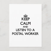 Hou kalm en luister naar een postmedewerker briefkaart (Voorkant)